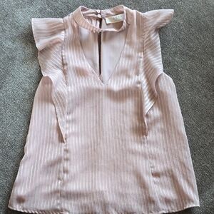 ASTR Blush Pink Flutter Sleeve Blouse